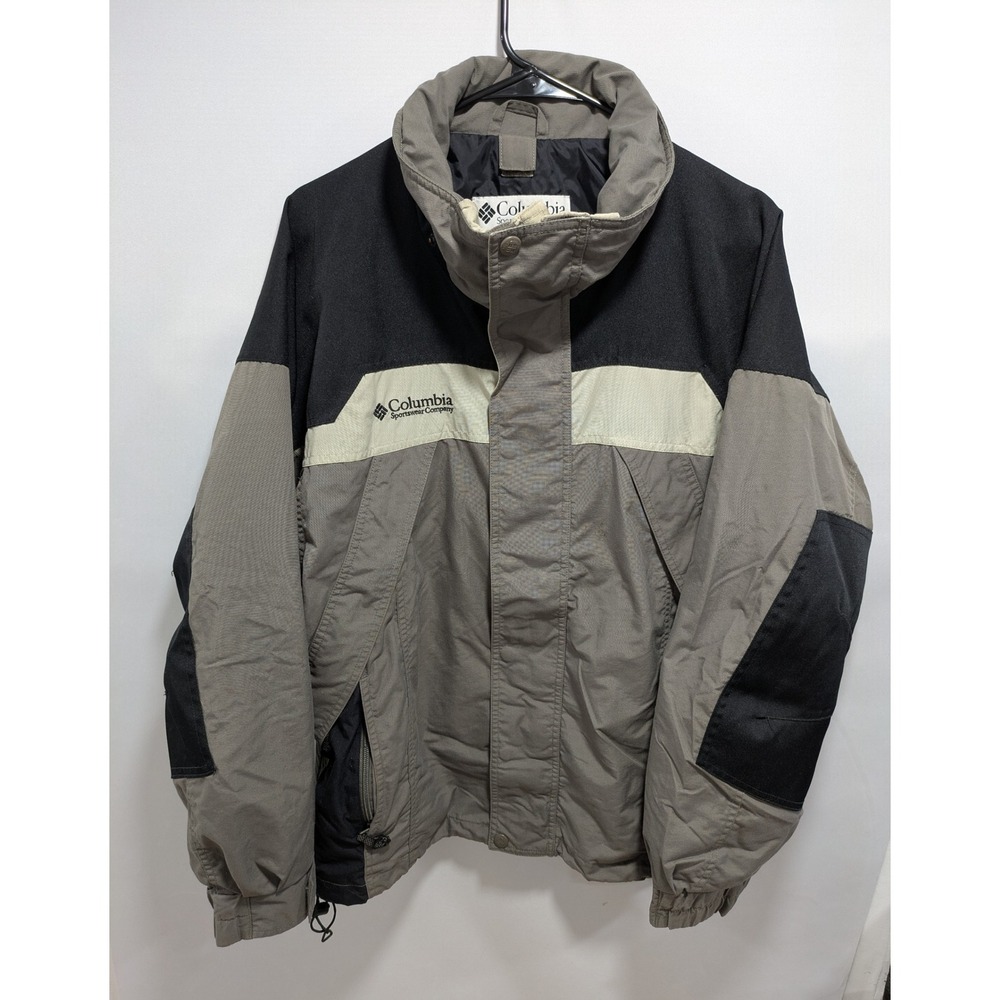 Vintage Mens Columbia Sportswear Company Gray Pull Zip Up Jacket Size Medium M